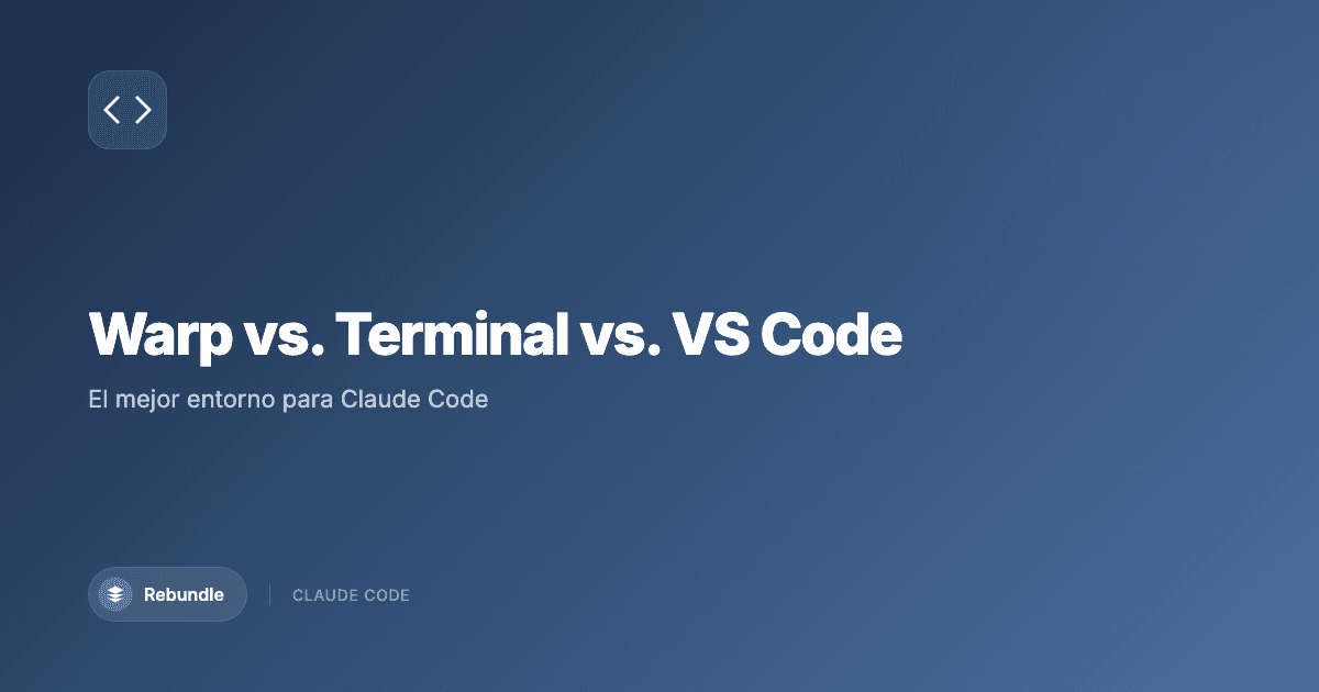 Warp, Terminal nativo, VS Code y Claude Desktop mostrando Claude Code en cada interfaz